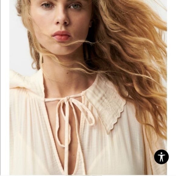 ZARA Ivory Voluminous Embroidered Tiered Maxi Dress Boho - Picture 4 of 5